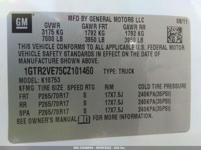 Photo 8 VIN: 1GTR2VE75CZ101460 - GMC SIERRA 1500 