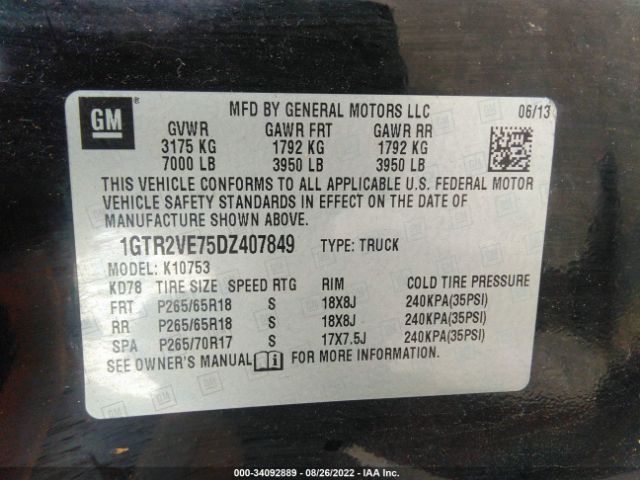 Photo 8 VIN: 1GTR2VE75DZ407849 - GMC SIERRA 1500 