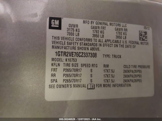 Photo 8 VIN: 1GTR2VE76CZ337308 - GMC SIERRA 