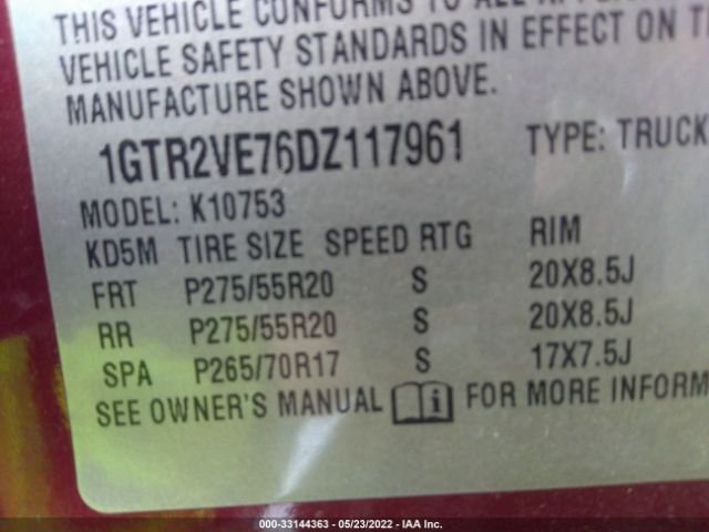 Photo 8 VIN: 1GTR2VE76DZ117961 - GMC SIERRA 1500 