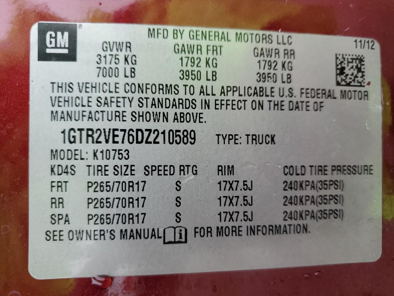 Photo 11 VIN: 1GTR2VE76DZ210589 - GMC SIERRA 