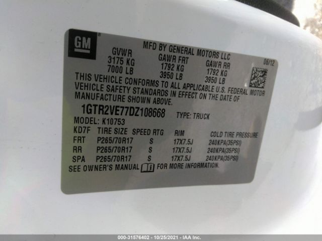 Photo 8 VIN: 1GTR2VE77DZ108668 - GMC SIERRA 1500 