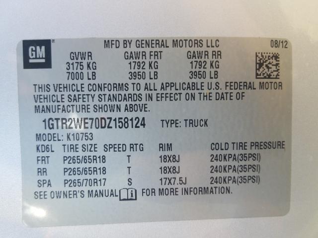 Photo 9 VIN: 1GTR2WE70DZ158124 - GMC SIERRA K15 