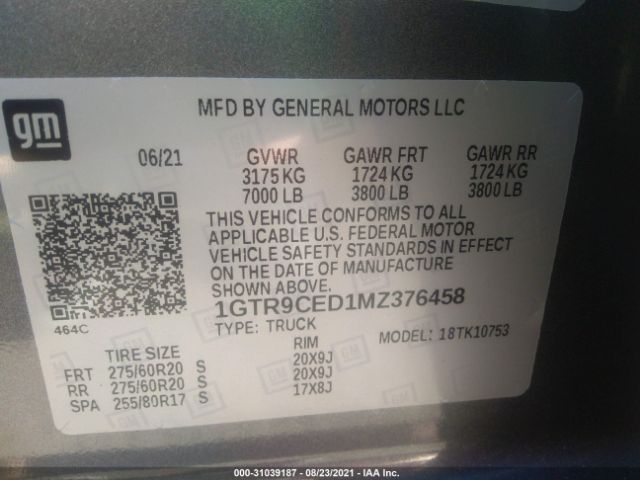 Photo 8 VIN: 1GTR9CED1MZ376458 - GMC SIERRA 1500 