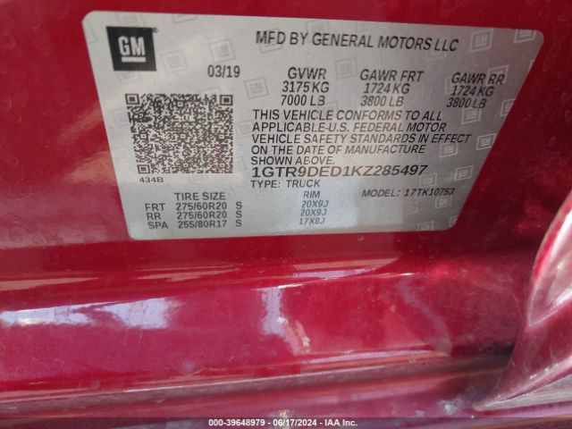 Photo 8 VIN: 1GTR9DED1KZ285497 - GMC SIERRA 