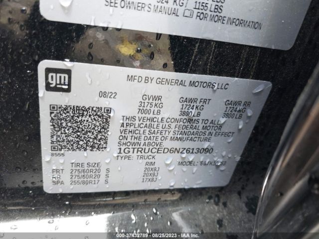 Photo 8 VIN: 1GTRUCED6NZ613090 - GMC SIERRA 1500 