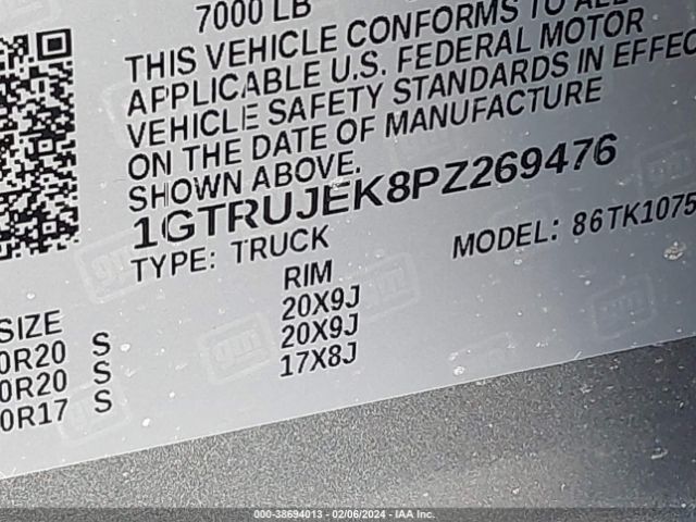 Photo 8 VIN: 1GTRUJEK8PZ269476 - GMC SIERRA 1500 