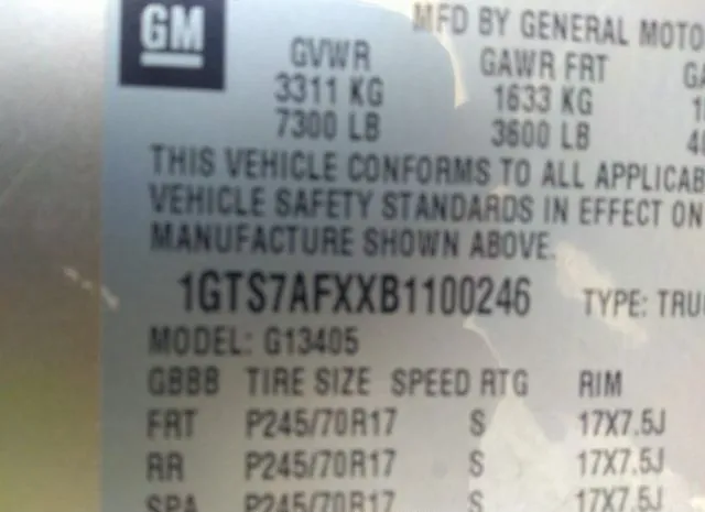 Photo 8 VIN: 1GTS7AFXXB1100246 - GMC SAVANA CARGO VAN 