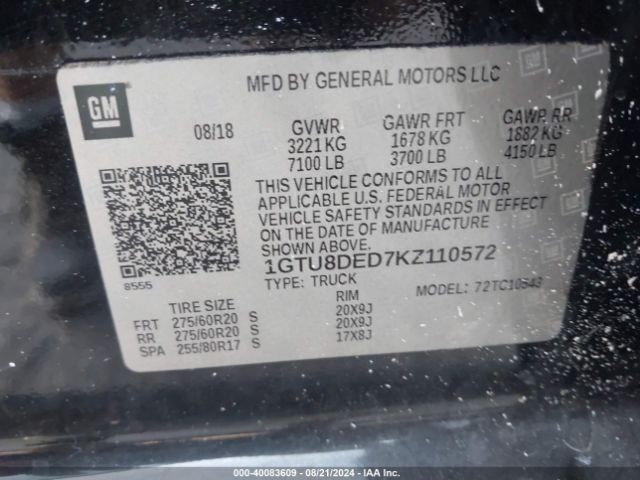 Photo 8 VIN: 1GTU8DED7KZ110572 - GMC SIERRA 