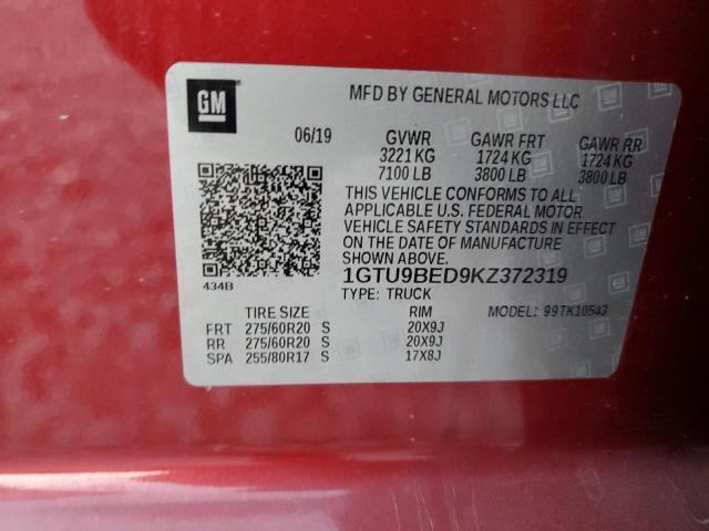 Photo 11 VIN: 1GTU9BED9KZ372319 - GMC SIERRA 