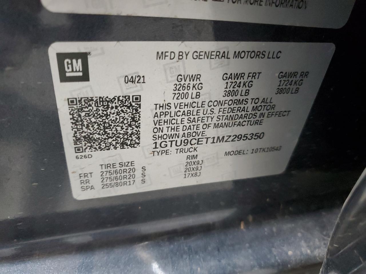 Photo 11 VIN: 1GTU9CET1MZ295350 - GMC SIERRA 