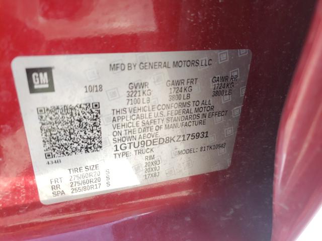 Photo 9 VIN: 1GTU9DED8KZ175931 - GMC SIERRA K15 