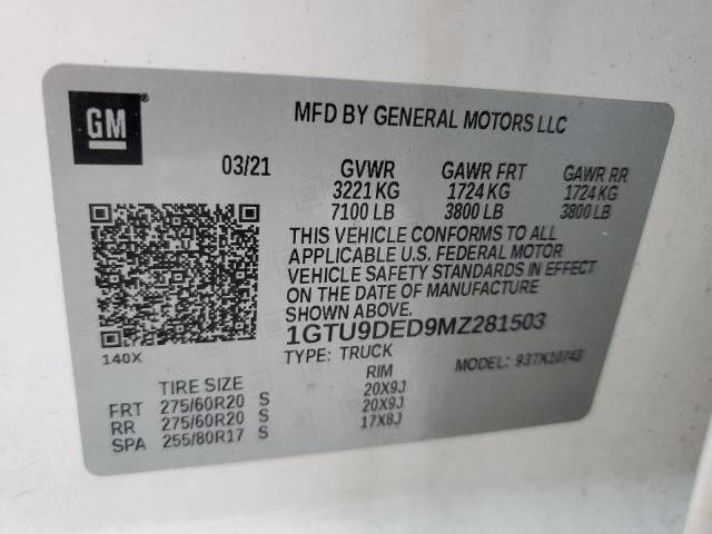 Photo 11 VIN: 1GTU9DED9MZ281503 - GMC SIERRA 