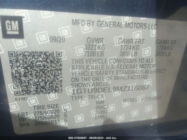 Photo 8 VIN: 1GTU9DEL9MZ116087 - GMC SIERRA 1500 