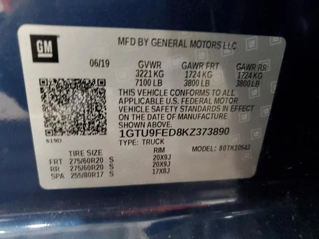 Photo 12 VIN: 1GTU9FED8KZ373890 - GMC SIERRA K15 