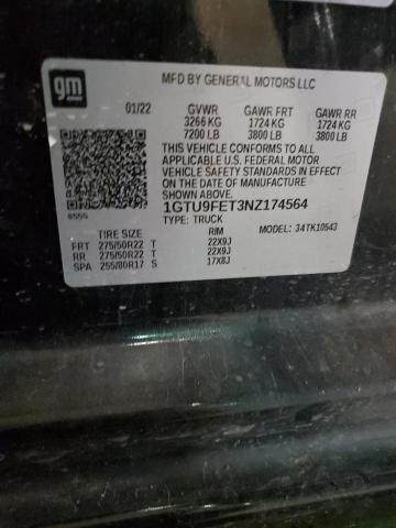 Photo 11 VIN: 1GTU9FET3NZ174564 - GMC SIERRA LIM 