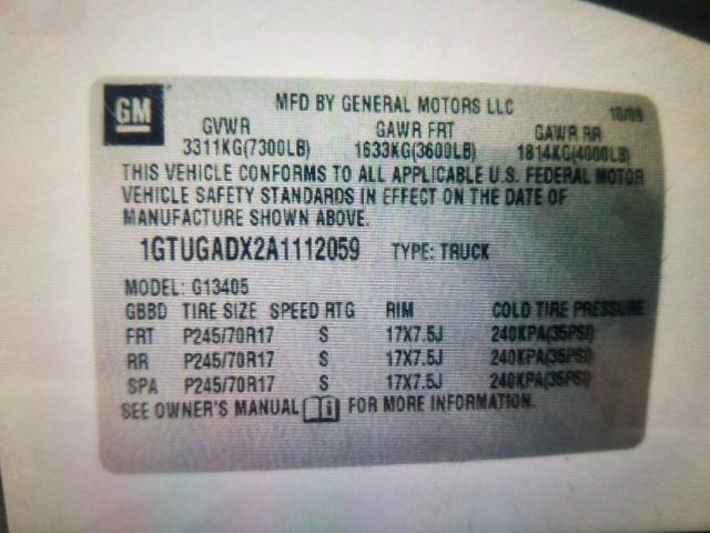 Photo 9 VIN: 1GTUGADX2A1112059 - GMC SAVANA G15 