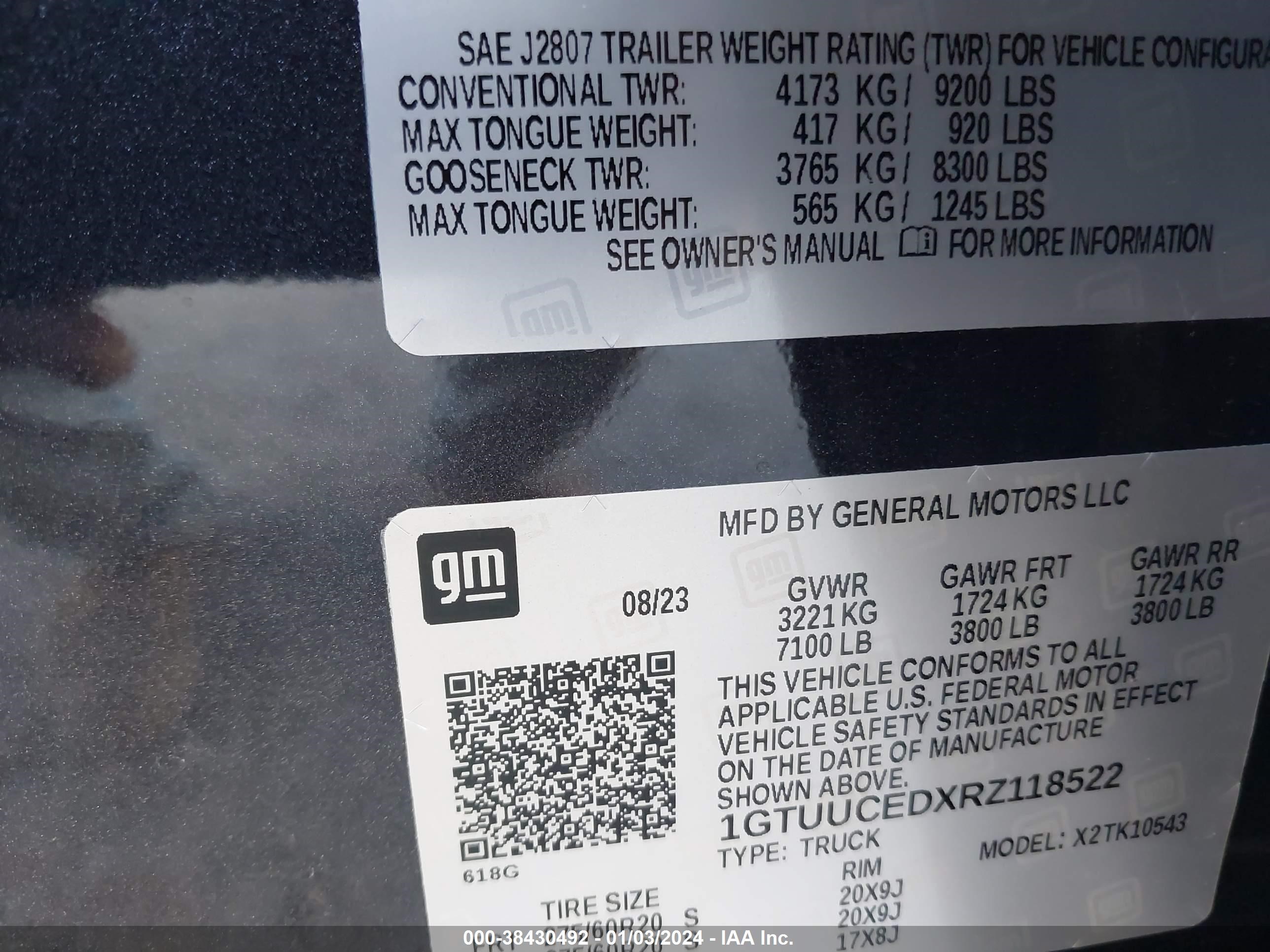 Photo 8 VIN: 1GTUUCEDXRZ118522 - GMC SIERRA 