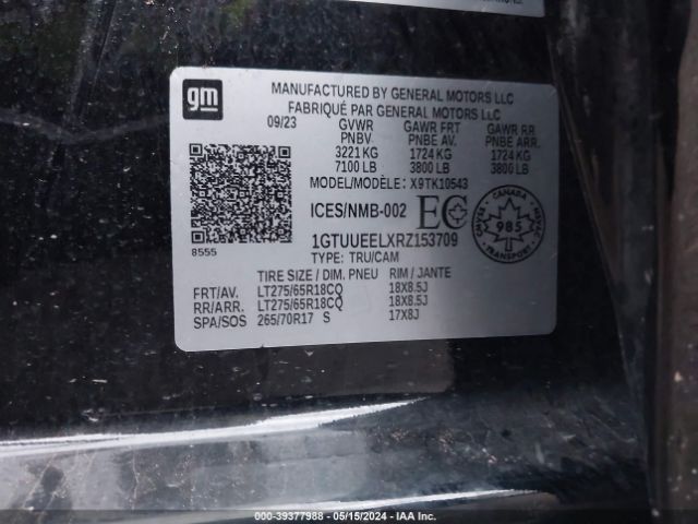 Photo 8 VIN: 1GTUUEELXRZ153709 - GMC SIERRA 1500 