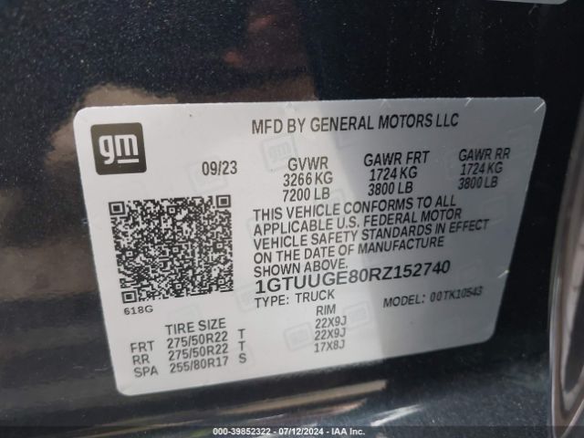 Photo 8 VIN: 1GTUUGE80RZ152740 - GMC SIERRA 