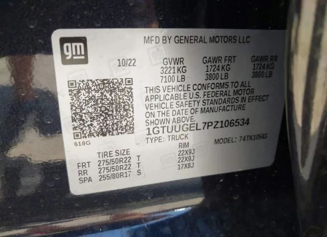 Photo 8 VIN: 1GTUUGEL7PZ106534 - GMC SIERRA 1500 