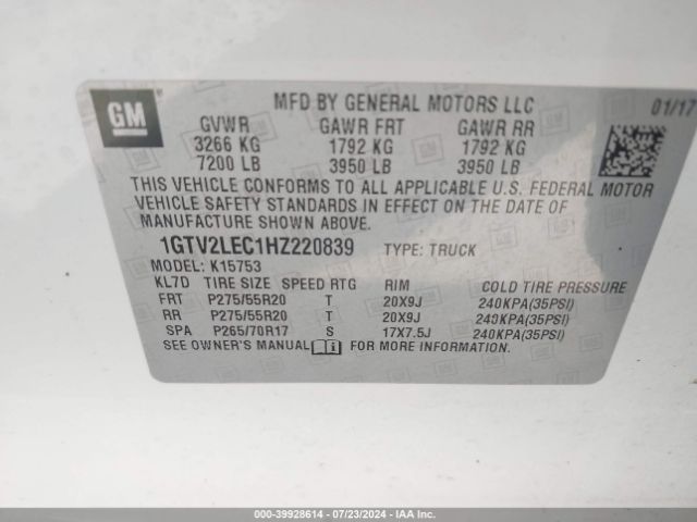 Photo 8 VIN: 1GTV2LEC1HZ220839 - GMC SIERRA 