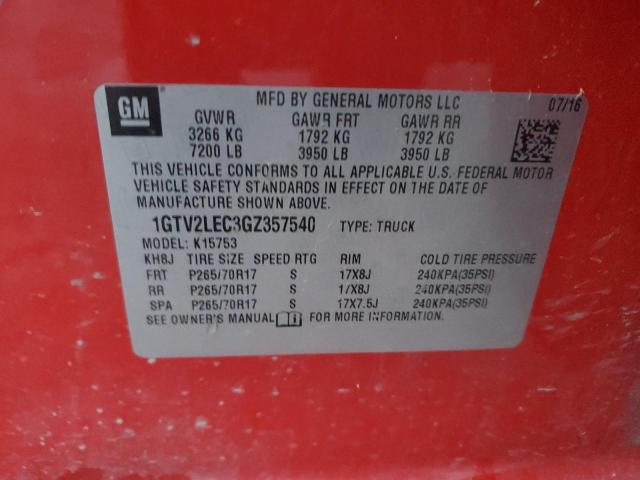 Photo 11 VIN: 1GTV2LEC3GZ357540 - GMC SIERRA K15 