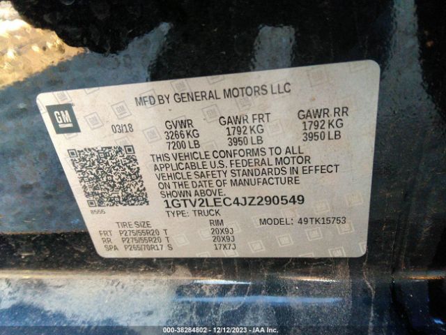 Photo 8 VIN: 1GTV2LEC4JZ290549 - GMC SIERRA 1500 