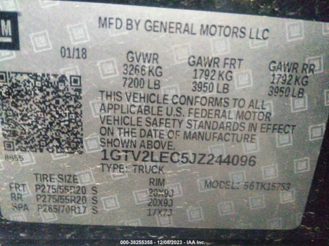 Photo 8 VIN: 1GTV2LEC5JZ244096 - GMC SIERRA 1500 