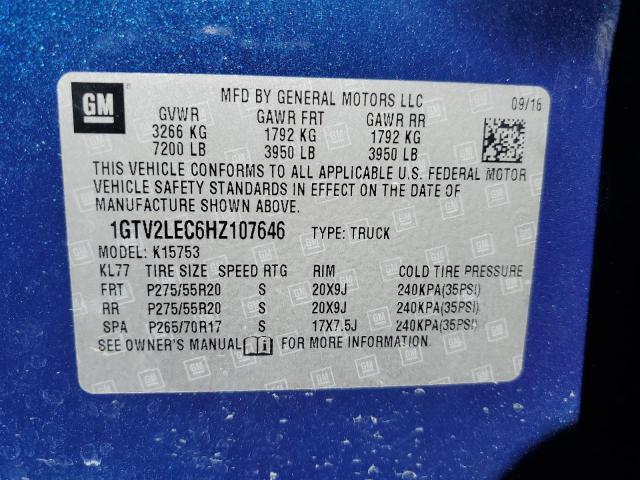 Photo 12 VIN: 1GTV2LEC6HZ107646 - GMC SIERRA 