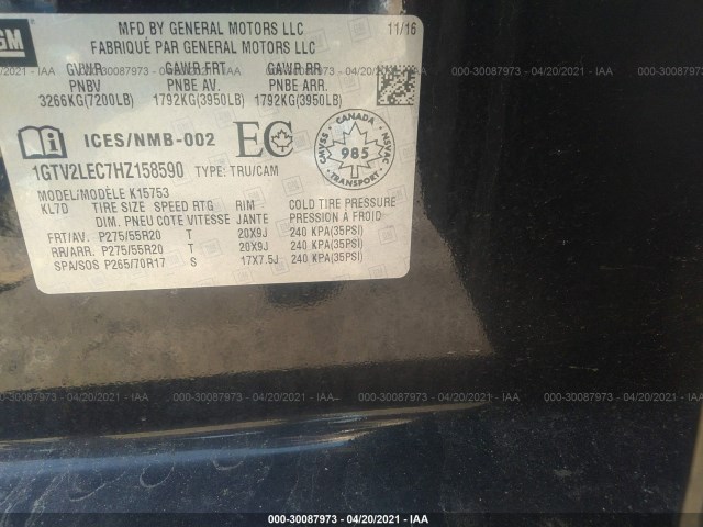 Photo 8 VIN: 1GTV2LEC7HZ158590 - GMC SIERRA 1500 