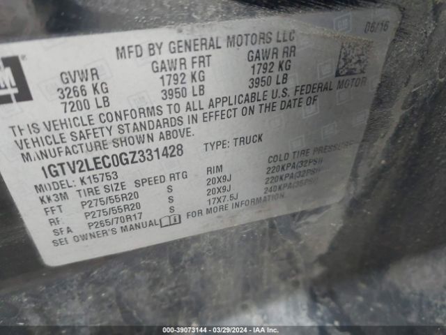 Photo 8 VIN: 1GTV2LECOGZ331428 - GMC SIERRA 1500 