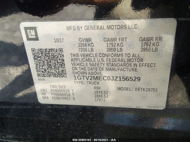 Photo 8 VIN: 1GTV2MEC0JZ156529 - GMC SIERRA 1500 