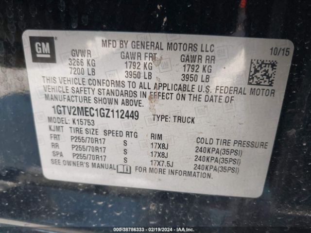 Photo 8 VIN: 1GTV2MEC1GZ112449 - GMC SIERRA K15 