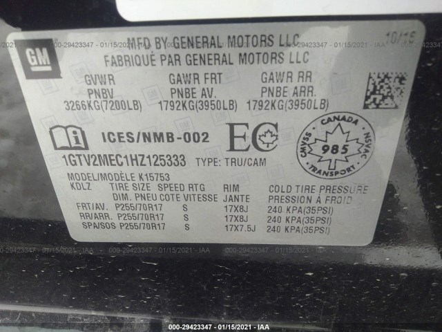 Photo 8 VIN: 1GTV2MEC1HZ125333 - GMC SIERRA 1500 