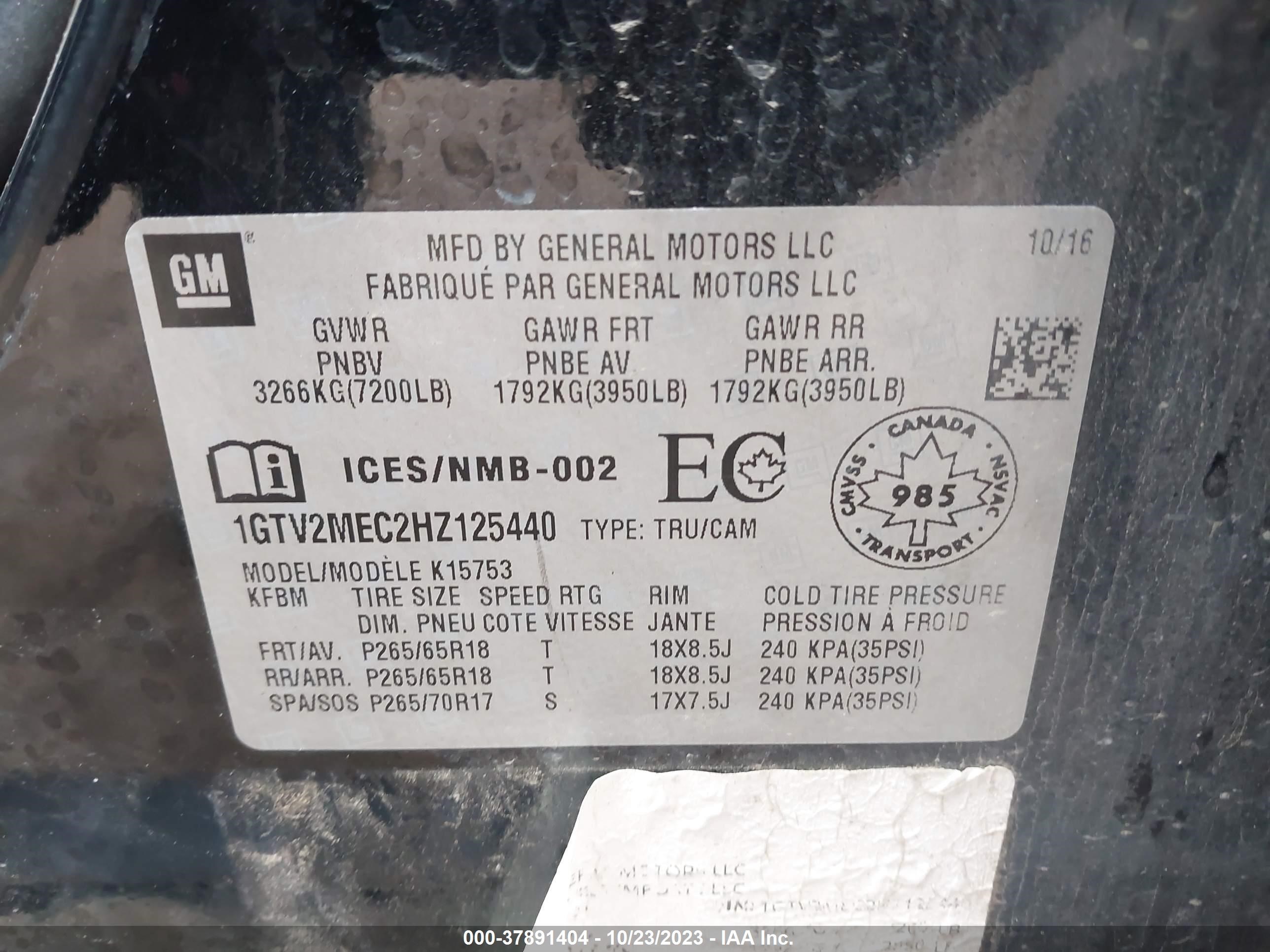 Photo 8 VIN: 1GTV2MEC2HZ125440 - GMC SIERRA 