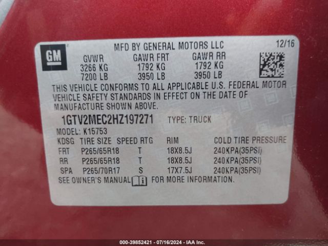 Photo 8 VIN: 1GTV2MEC2HZ197271 - GMC SIERRA 1500 