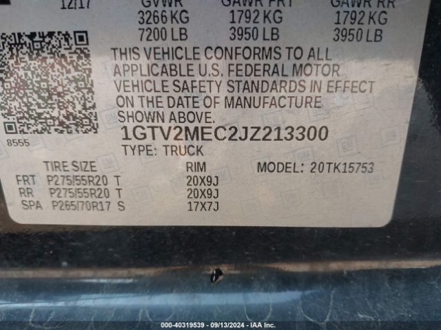 Photo 8 VIN: 1GTV2MEC2JZ213300 - GMC SIERRA 