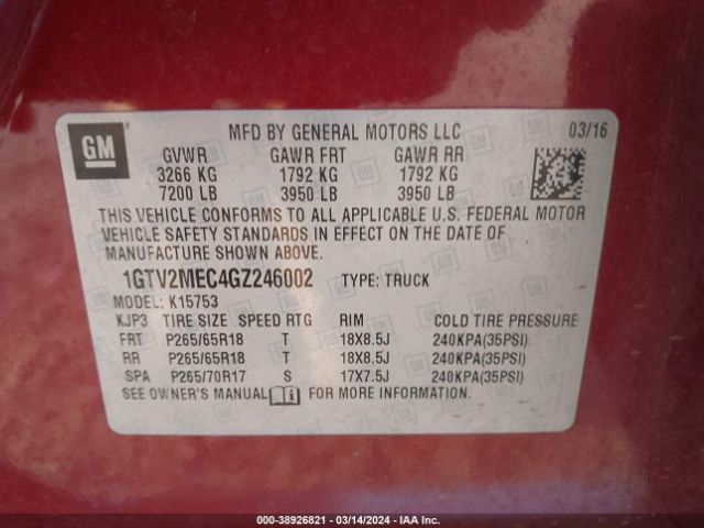 Photo 8 VIN: 1GTV2MEC4GZ246002 - GMC SIERRA 1500 