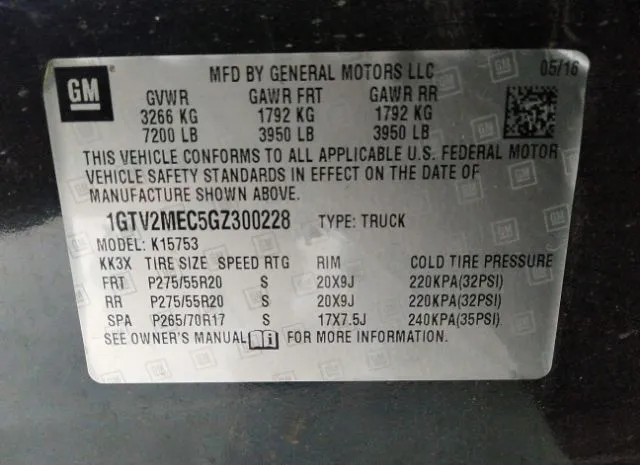 Photo 8 VIN: 1GTV2MEC5GZ300228 - GMC SIERRA 1500 