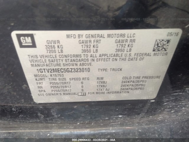 Photo 8 VIN: 1GTV2MEC5GZ323010 - GMC SIERRA 1500 