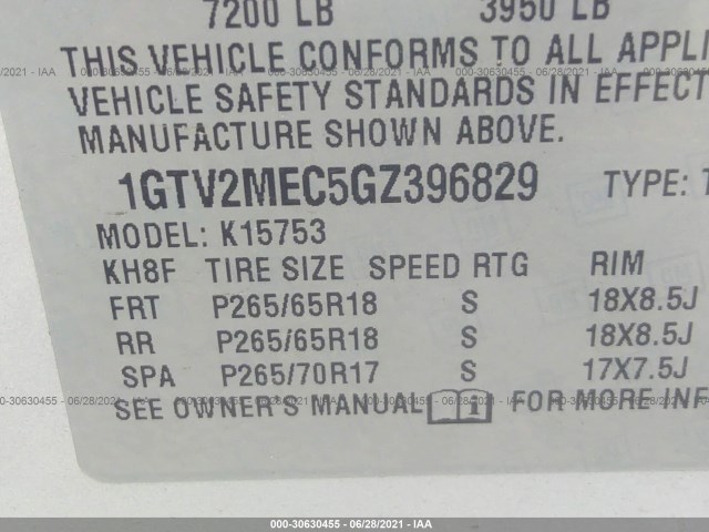 Photo 8 VIN: 1GTV2MEC5GZ396829 - GMC SIERRA 1500 