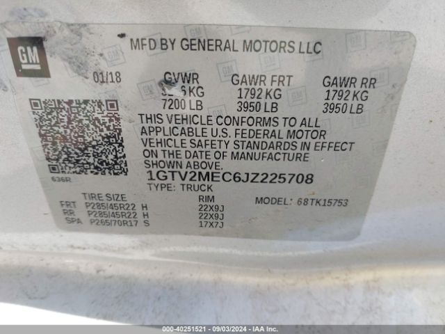 Photo 8 VIN: 1GTV2MEC6JZ225708 - GMC SIERRA 