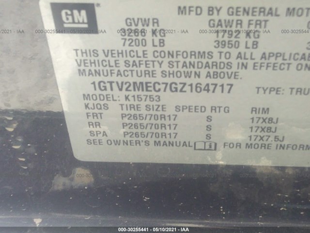 Photo 8 VIN: 1GTV2MEC7GZ164717 - GMC SIERRA 1500 