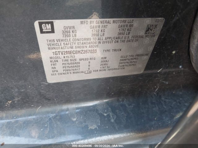 Photo 8 VIN: 1GTV2MEC8HZ267033 - GMC SIERRA 