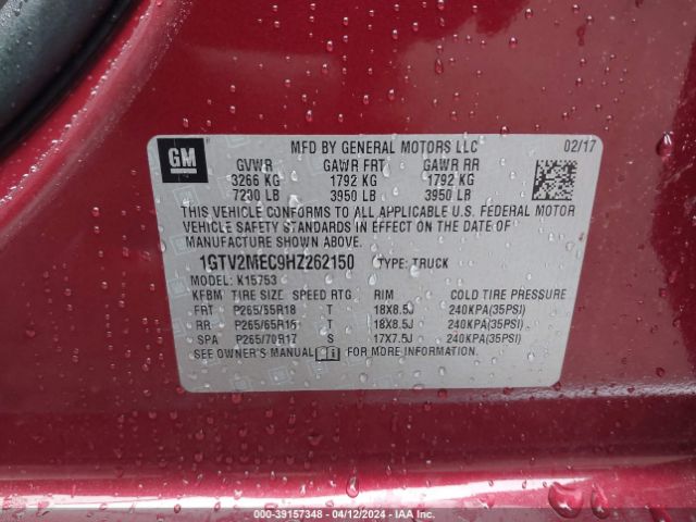 Photo 8 VIN: 1GTV2MEC9HZ262150 - GMC SIERRA 1500 