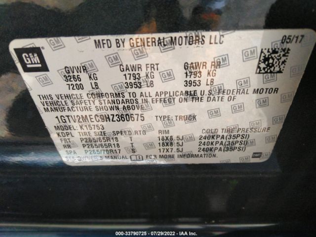 Photo 8 VIN: 1GTV2MEC9HZ360675 - GMC SIERRA 1500 