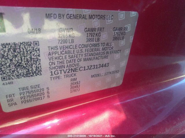 Photo 8 VIN: 1GTV2NEC1JZ313443 - GMC SIERRA 1500 