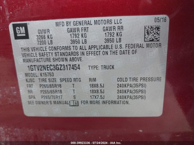 Photo 8 VIN: 1GTV2NEC3GZ317454 - GMC SIERRA 