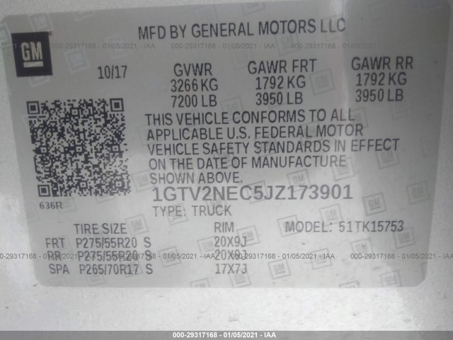 Photo 8 VIN: 1GTV2NEC5JZ173901 - GMC SIERRA 1500 